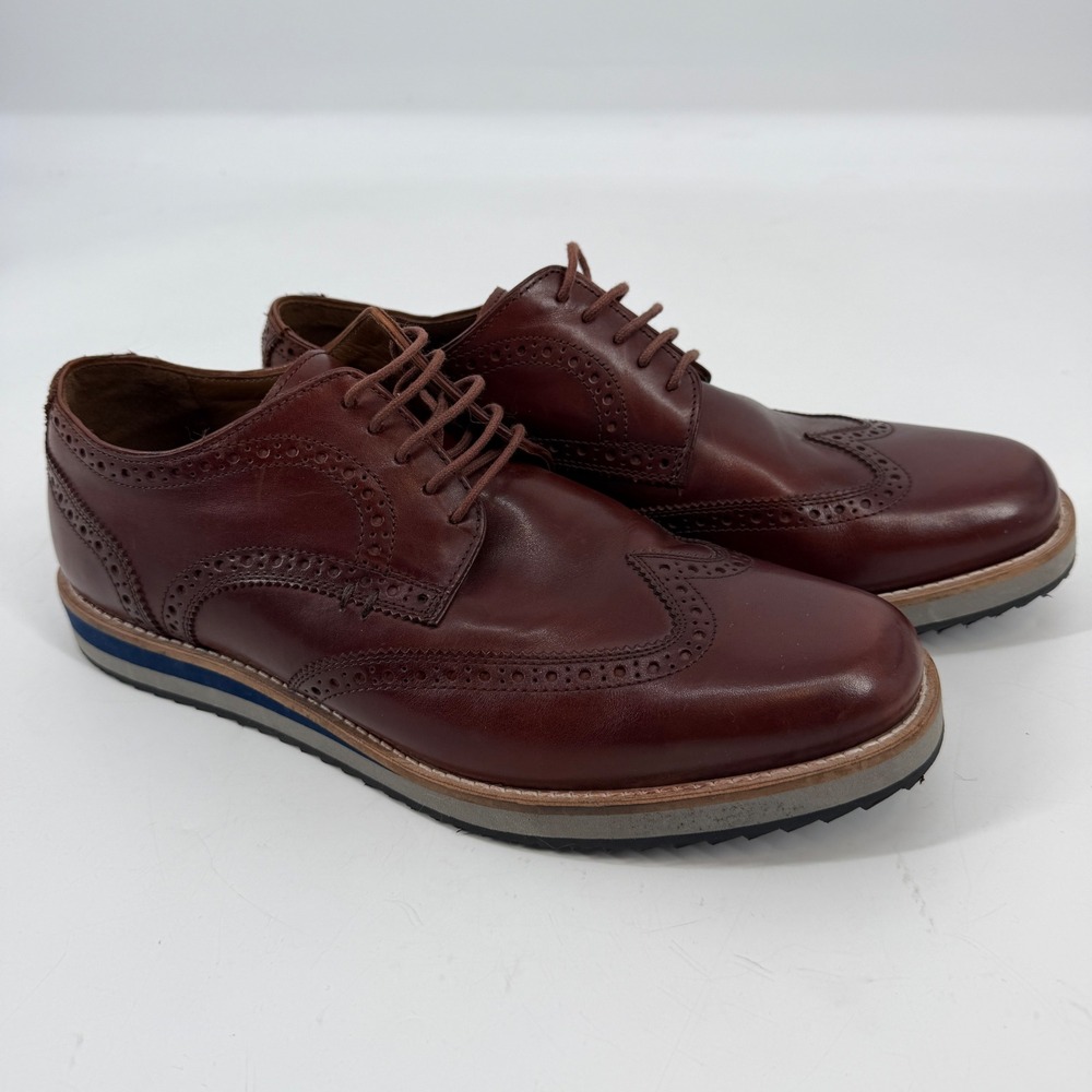 Josef Seibel Mens Dark Brown Leather Wingtip Brogue Oxford Derby‎ Shoes Size 44